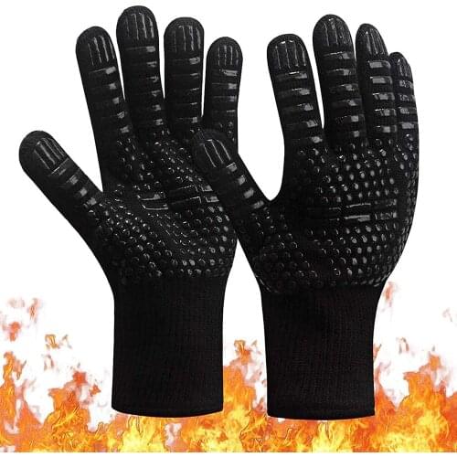 Barbecue BBQ Oven Glove Fireproof Extreme Heat Proof Barbecue Gloves, for Handling Heat Food Right on Your Fryer,Grill or BBQ