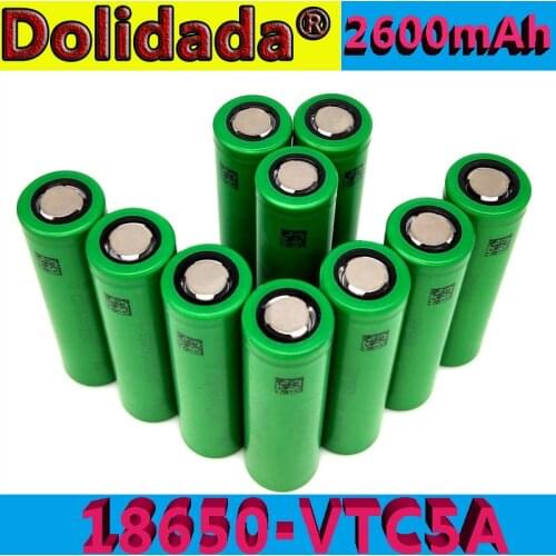 Dolidada 100% New 3.7V 2600mAh US18650 VTC5A Rechargeable Li-ion Lithium battery For toy tool flashligh camera Shaver Radio