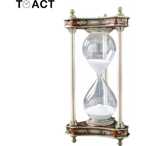 30 Minutes European Hourglass Creative Alloy Timer Home Decoration Metal Handicraft Gift Home Decoration Hourglass Sand Gifts
