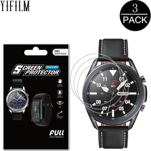 3Pcs Clear Scratch Resistant Film For Samsung Galaxy Watch 3 41mm 45mm Smart Watch Full Coverage Soft TPU Screen Protector Film