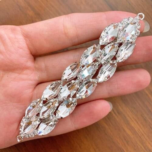 Colorful Short Rhinestone Applique with 2 Buckles Sew on rhinestone crystal strass DIY shoes Wedding dress decoration