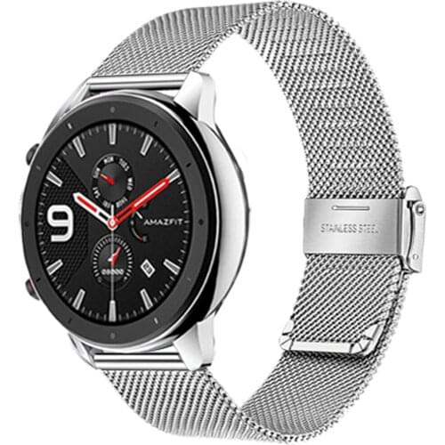 Milanese Strap For Xiaomi Huami Amazfit GTR 2E/GTR 47MM Smart Watch Band Double Buckle Bracelet For Amazfit Stratos 3/2s/2 PACE