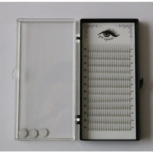 0.07mm3D,12mm individual fans eyelash extension,prefanned volume lashes extension forprofessionals,silk false eyelash extension