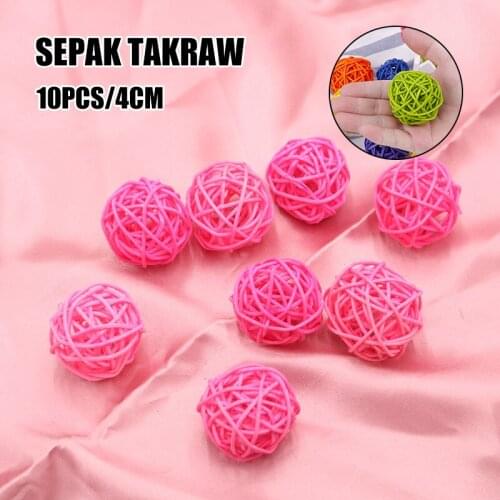 10 PCS Rattan Ball Natural Bamboo Decorative Ornament for Table Wedding Party Christmas 4cm in Diameter PI669