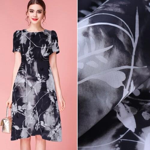 Digital printing silk organza satin fabric 138cm crisp translucent fashion dress chinese silk fabric wholesale silk cloth