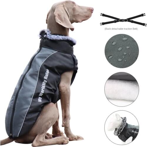 Warm Winter Dog Clothes Waterproof Pet Padded Vest Zipper Jacket Coat For Small Large Dogs Cotton Coat Ropa Perro Kurtka Dla Psa