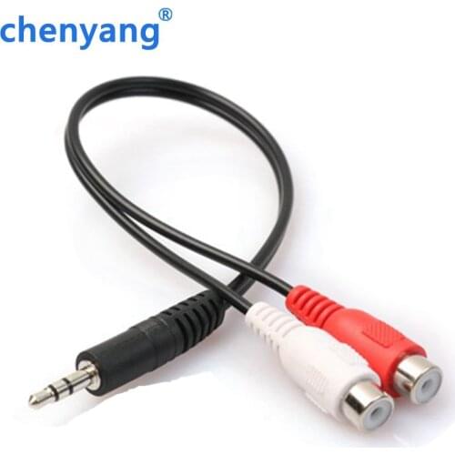 High quality Gold Plated 3.5mm Stereo to 2RCA Male to Female Cable Adapter