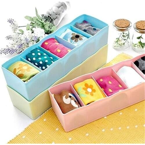 5 Compartment Underwear Storage Drawer Organizer Drawers Divider 서랍 Closet for Bra Socks Clothes Case Box Storage Boxes cajon