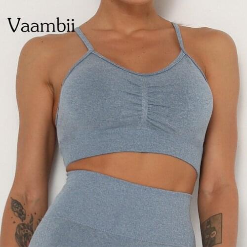 Womens Open Back Push Bra Pitted Sports Tops With Cups Red Seamless Brassiere Fitness Wear For Women Gym Bra Without Bones