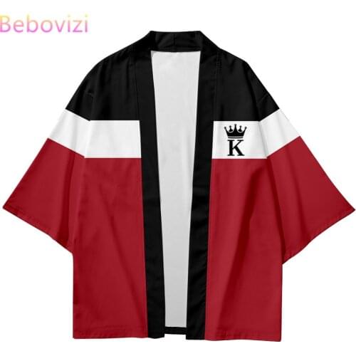 2021 Plus Size Fashion Striped Poker Beach Japanese Style Kimono Streetwear Men Women Cardigan Haori Yukata Tops Robe Clothes