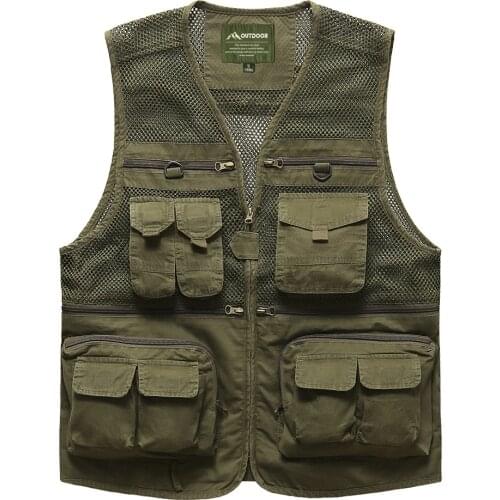 Unloading Tactical Vest Coat Fashion Mens Summer Photographer Waistcoat Mesh Work Sleeveless Jacket Tool Many Pocket Vest Male