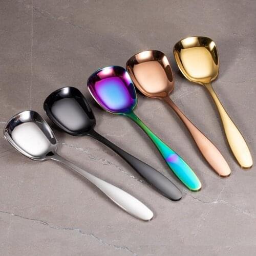 304# stainless steel tableware flat bottom spoon multicolour