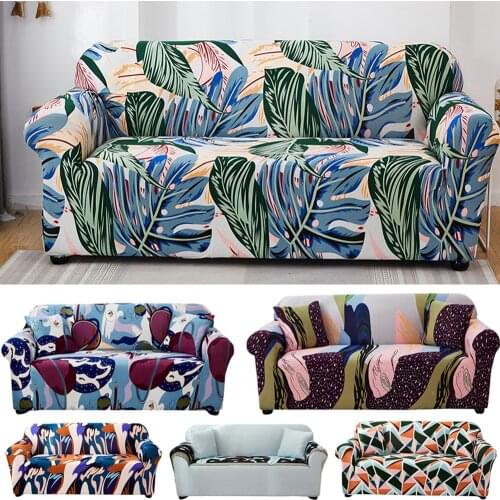 6 Styles Colorful Abstract Sofa Covers for Living Room Tropic Leaves Elastic Stretch Sofa Slipcover Sectional Corner Couch Cover
