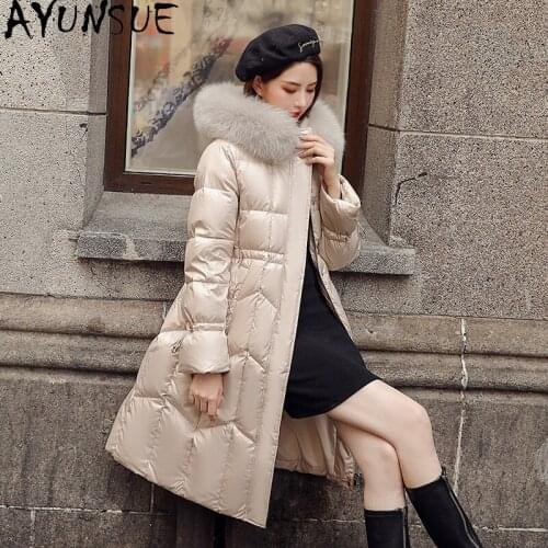 AYUNSUE Womens Down Jacket Fashion High Quality Real Fox Fur Collar Female Jacket Women Coats Parkas Feminimo De Inverno 2020