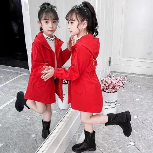 Girls Spring And Autumn Windbreaker Jacket 2021 Childrens New Korean Version Of Autumn Girl Net Red Foreign Style Jacket