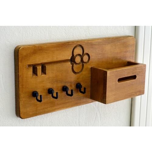 Woodcraft Rustic Wooden Key Wall Hanger