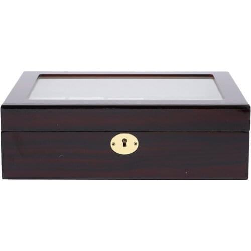 10 Slots Wooden Watch Box Storage Box With Key Open Window Watch Storage Box Paint Spray Paint W129 Professional Dropping