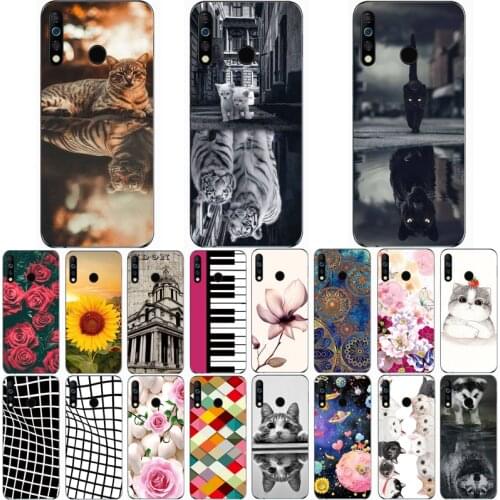 For Tecno Camon 12 Case Wolf Silicon TPU Fundas for Tecno Camon 12 Air Cat Animal Shell Bag Housing Phone Cases