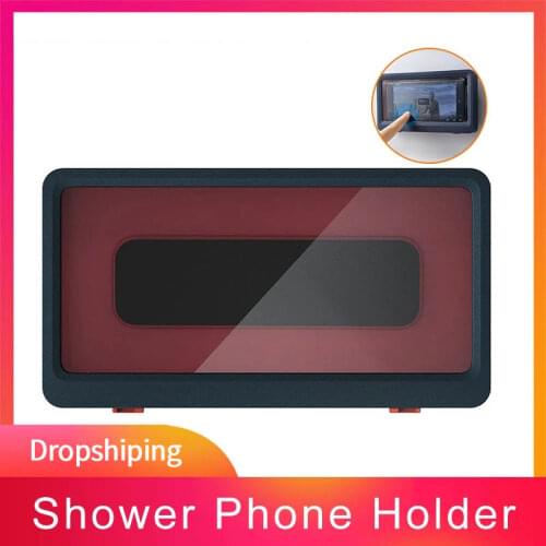 Shower Waterproof Mobile Phone Watching Holder Wall Mounted All Covered Phones Storager Sealed Touchable Organizer Accessories