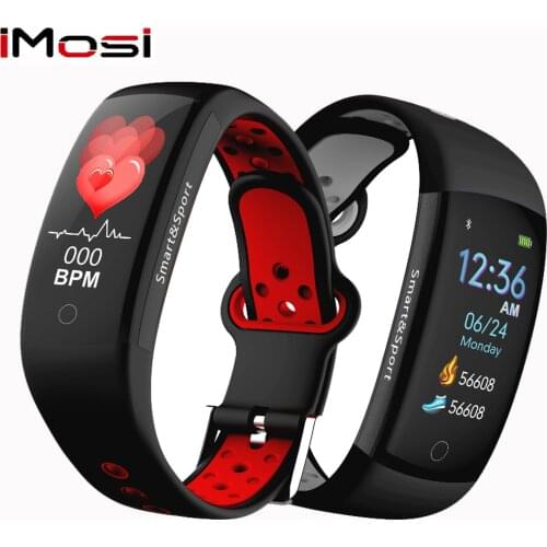 Imosi Q6S Smart Bracelet 3D Dynamic Blood Pressure Heart Rate Monitor Smart Band Wrist Band Waterproof Sports Fitness Watch