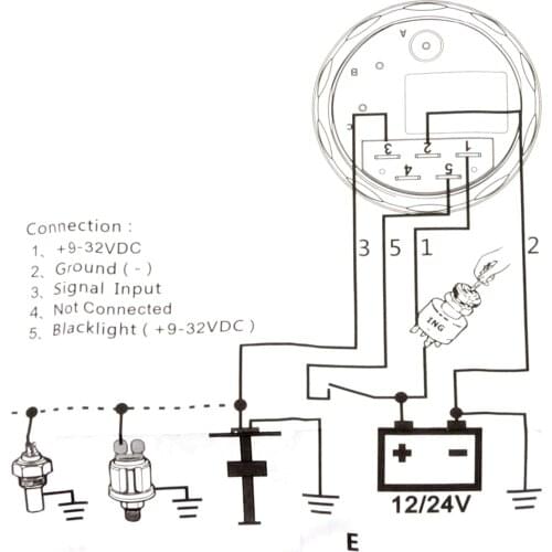 NEW 52mm Fuel Level Gauge Meter + Fuel Sensor E-1/2-F Pointer Trim Kit