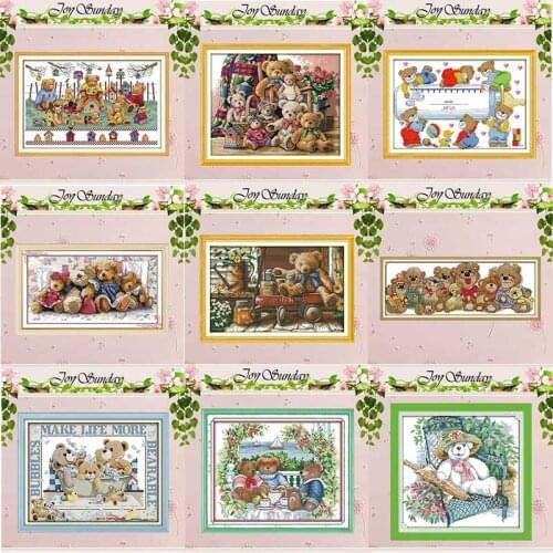 The Bear painting counted Cross Stitch 11CT 14CT Cross Stitch Set Wholesale DIY Cartoon Cross-stitch Kit Embroidery Needlework