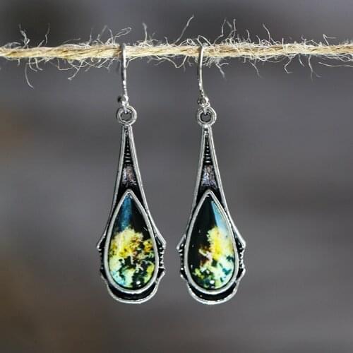 Fashion Flower Coloured Drop Earrings Vintage Women Dangle Earring Jewelry for Female Best Gift Aretes De Mujer Modernos 2020