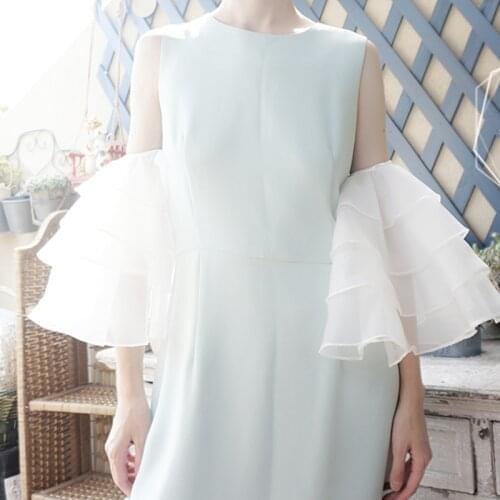 Fashion Romantic Pearl Cuffs Decorative Fake Collar cuffs Department False temperament Chiffon Crest Collar Lace organist