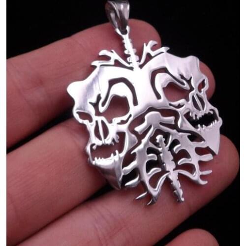 Lot 5pcs Large twiztid skull lungs charm new nightmare era juggalo stainless steel Jewelry High Polished Hot sale for Men