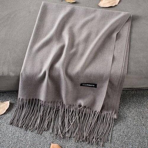 Soft Cashmere Scarves Women 2019 Autumn New Solid Color Wraps Thin Long Scarf with Tassel Casual Lady Winter Female Shawl