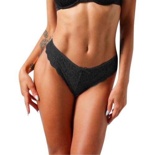 New Low Waist Panties G-String Underwear For Women Crochet Lace Sexy Hollow Out Briefs T-back Underpants Erotic Apparel