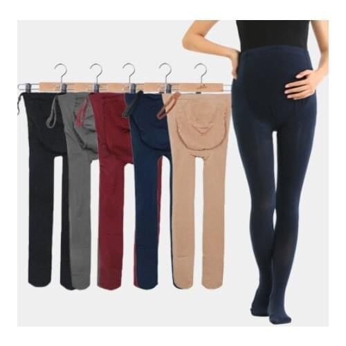 Maternity Clothes Winter Solid Color Adjustable Leggings For Pregnant Women Thick All Match Pregnancy Trousers