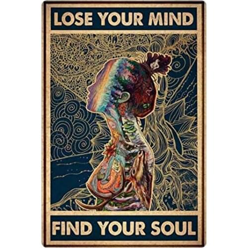Nature Animals Lose Your Mind Girl Retro Metal Tin Sign Decoration Poster Cafe Bar Shop Home Wall Plaque Decoration Mural 8x12