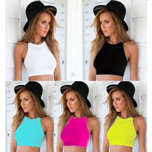 Sought-After Women Crop Tops Casual Summer Beach Vest T-Shirt Sleeveless Tank tops