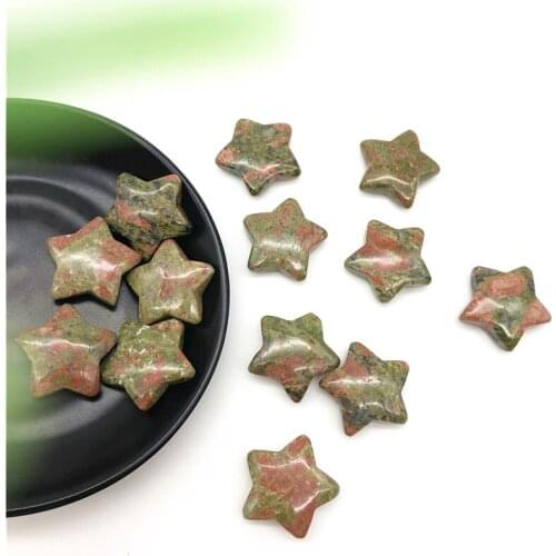 Drop Shipping 1PC Natural Unakite Star Shaped Crystal Gemstone Healing Stones Decor Crafts DIY Stone Natural Stones and Crystals
