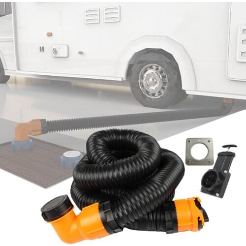 RV Sewer Hose Kit 10CM PP Material Can Stretch With Drain Valve And Flange For Caravan Accessories Camper Motorhome