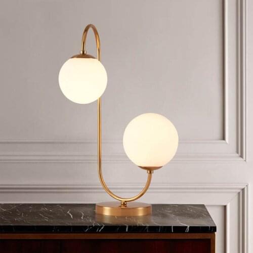 SGROW Creative Design Glass Balls Table Lamp for Study Bedroom Bedside Table Light Nordic Minimalist Desk Lighting Fixtures