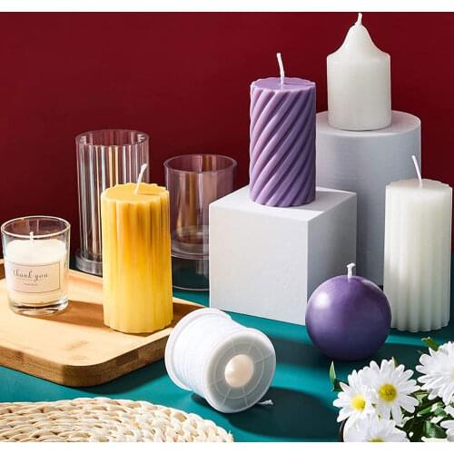 DIY Candle Making Silicone Mold Spiral Cylinder Acrylic Candle Mold Soy Wax Essential Oil Aromatherapy Candle Handmade Material
