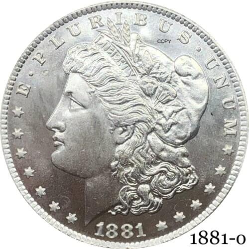 United States Of America 1881 O Morgan One Dollar US Coin Liberty Cupronickel Silver Plated In God We Trust Copy Coin