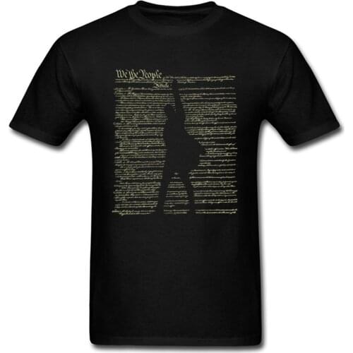 Stylish Hamilton Print On Men Black T-shirt Letter Character Silhouette Punk Male Street Wear O-neck Cotton T Shirt