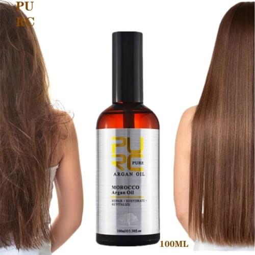 PURC Moroccan Argan Oil Repair Damaged Hair Moisture Smooth Hair Growth Essential Oil Best Nourishes Hairs Hair Care 100ml