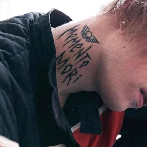 1PC Black Wing Neck Fake Tattoo Sticker For Men Body Arm Art Water Transfer Temporary Tattos Flash Decals Tatoo