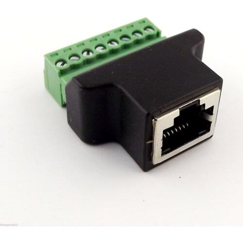 1pcs Ethernet RJ45 Female To Screw Terminal 8 Pin CCTV Digital DVR Adapter Connector