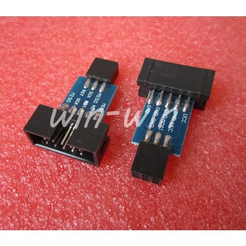 10 pieces of 10 to 6 pin adapter black electronic accessory development board for Wi-Fi ATMEL AVRISP USBASP diy electronics