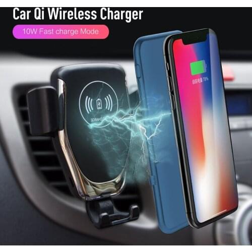 10W Qi Car Wireless Charger Stand Phone Holder Air Outlet Car Charger Mount Stand For IPhone Huawei Samsung Car Accessories