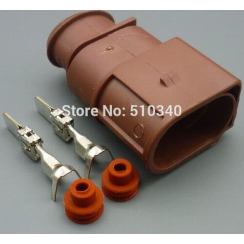 100set 2 cores two holes waterproof male vehicle connector with Terminal Hanging