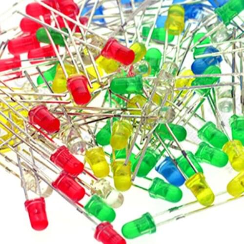 100pcs Red light-emitting diodes Red turn Red 3mm led yellow green blue white