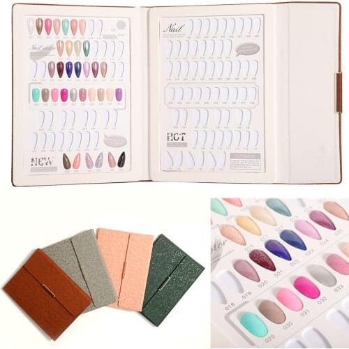 120 Colors Nail Tips Display Book DIY Art Showing Shelf Gel Nail Polish Color Card Chart Painting Dedicated Board