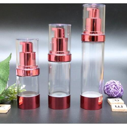 15ML wine red plastic airless pump bottle lotion emulsion serum liquid foundation whitening essence skin care cosmetic packing