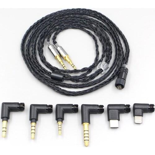 16 Core Black OCC Awesome All In 1 Plug Earphone Cable For Oppo PM-1 PM-2 Planar Magnetic Headphone LN006972